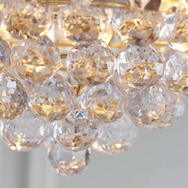 Lampa wisząca z kryształkami Fargo FARGO-14BP Endon mosiądz przezroczysta