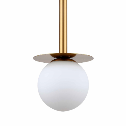 Złota lampa wisząca Roma LP-1345/1P GD Light Prestige mleczna szklana kula