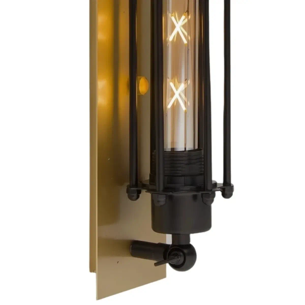 Lampa ścienna Retro Loft ABIGALI-KR-E27-GOLD-BLACK złota czarna