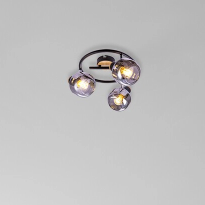 Sufitowa LAMPA plafon SALAZAR 5399 Rabalux szklana OPRAWA reflektorki regulowane czarne drewniane