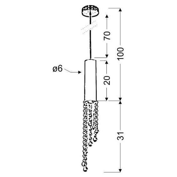 Lampa wisząca DUERO 31-25241 LED 3W 3000K-3200K tuba crystal chrom
