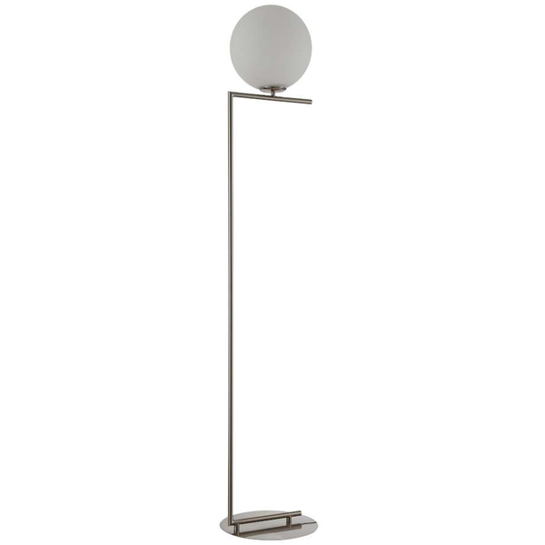 Stojąca LAMPA podłogowa CONDI MLM-7475/1-G MDECO loftowa OPRAWA szklana kula ball mosiądz biała
