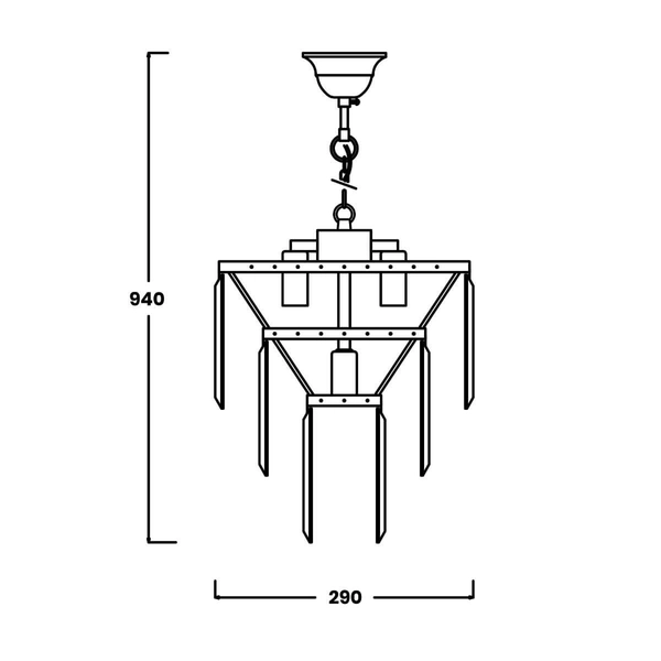 Zwis nad łóżko Amedeo 17106/3+1-CHR żyrandol chrom kryształowy