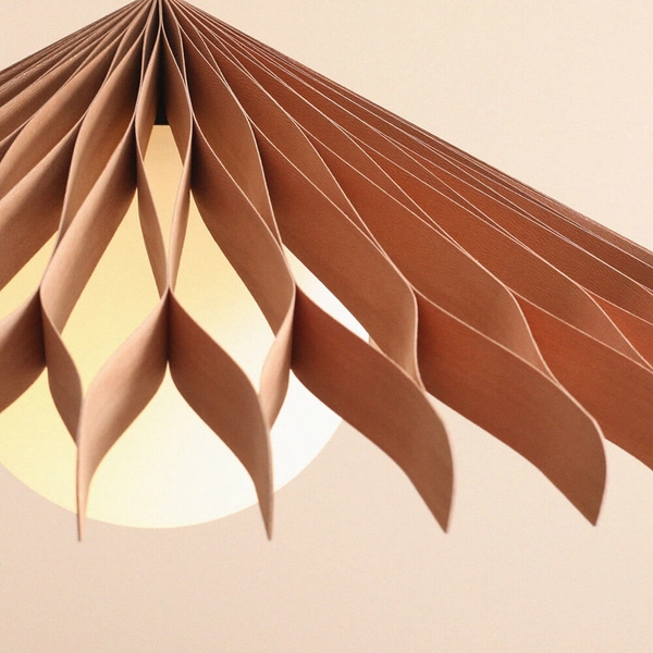 Wisząca lampa skandynawska do salonu SUN 1140G_XL Aldex drewniany