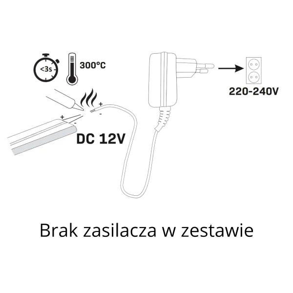Neonowa taśma LED 23W zielona 315076 Polux 5 metrów 220lm