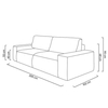 Sofa do salonu rozkładana Pllow KH1501100207 King Home sztruks wygoda jasny beżowy