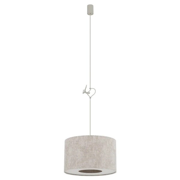 Lampa abażurowa wisząca CEDRO 11664 do salonu beżowa
