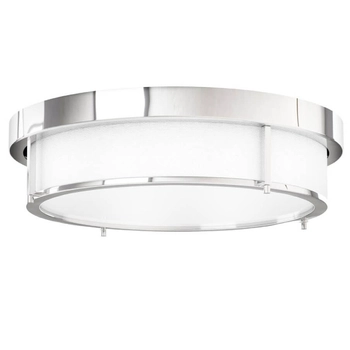 Okrągła lampa sufitowa Romi plafon abażurowy chrom biały