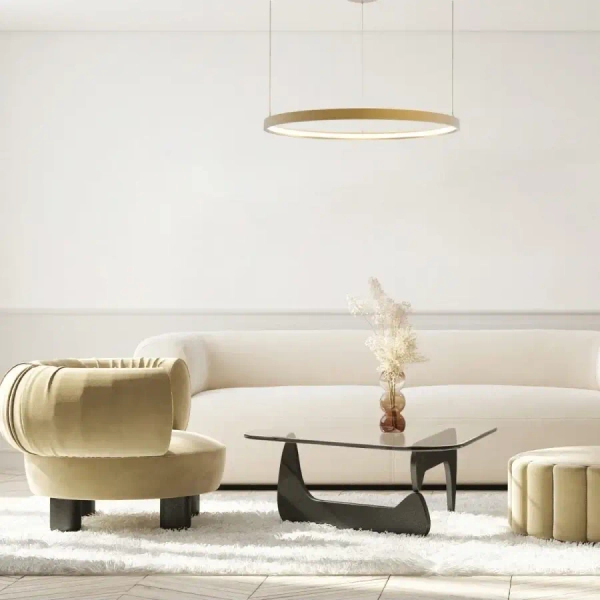 Cirle duża ledowa wisząca lampa 23032 LED 28W 3000K do sypialni złoty