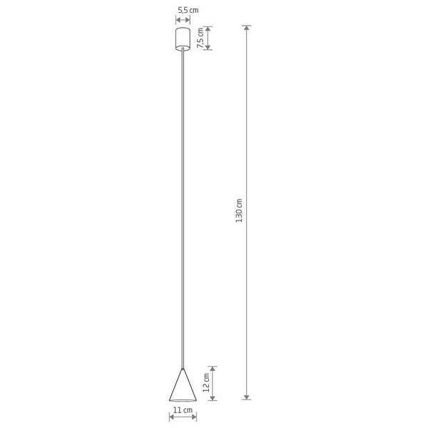 Wisząca lampa stożkowa do salonu ZENITH 11493 szary błękit