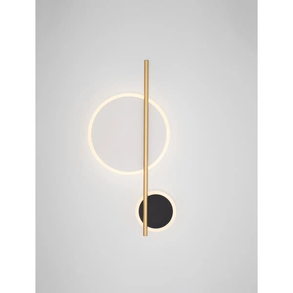 Okrągła lampa ścienna DILVERO LE45489 LED 12W 2700-4000K czarna złota