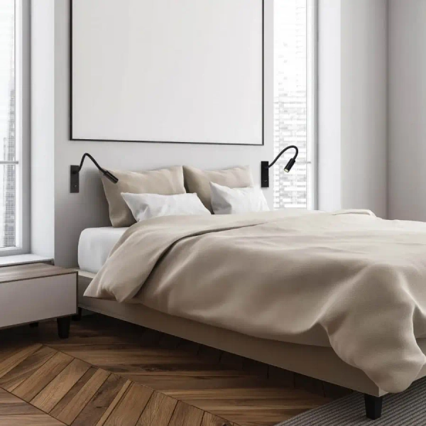 Wpuszczana naścienna lampa H69 LED 3W 3000K na peszlu czarny