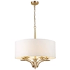 Abażurowa LAMPA wisząca ATLANTA P05797AU Cosmolight klasyczny zwis do sypialni biały złoty