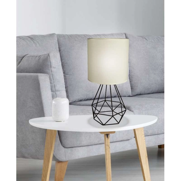 Lampa stołowa GRAF 41-62925 abażurowa druciana do sypialni czarna