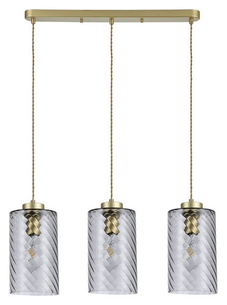 LAMPA wisząca SHEILA 5229 Rabalux szklana OPRAWA tuby ZWIS na listwie przydymiona złota