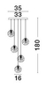 Salonowa lampa wisząca CABRAL LE42903 balls crystal złota