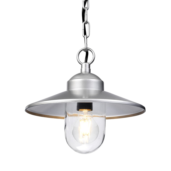 Lampa wisząca KLAMPENBORG8 Elstead okrągła oprawa na łańcuchu srebrna