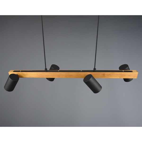 Lampa wisząca nad wsypę VANTOS DL432312490 Trio loftowa drewniana czarny