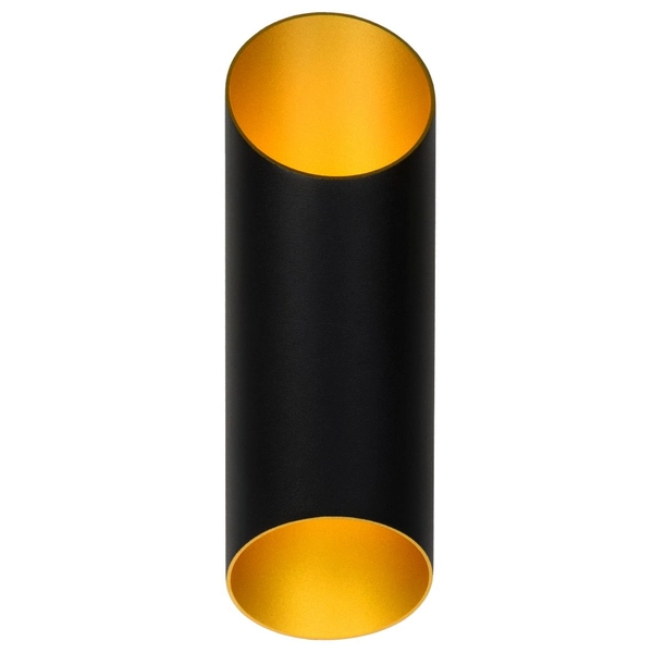 Kinkiet LAMPA ścienna QUIRIJN 09233/01/30 Lucide metalowa OPRAWA ścięta tuba czarna złota