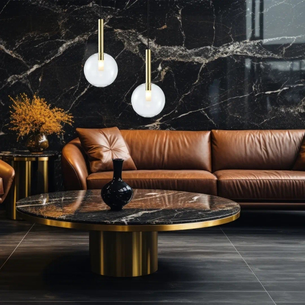 Kulista lampa wisząca NIKO GOLD ML0328  do jadalni kula złota