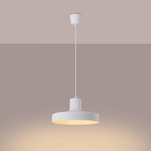 Owalna lampa wisząca BILO SL.1702 biała metalowa 1xE27