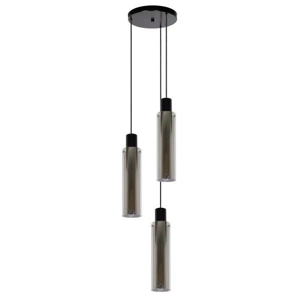 Zwieszana lampa tuba ORLANDO 74404/13/65 Lucide przydymiony czarny