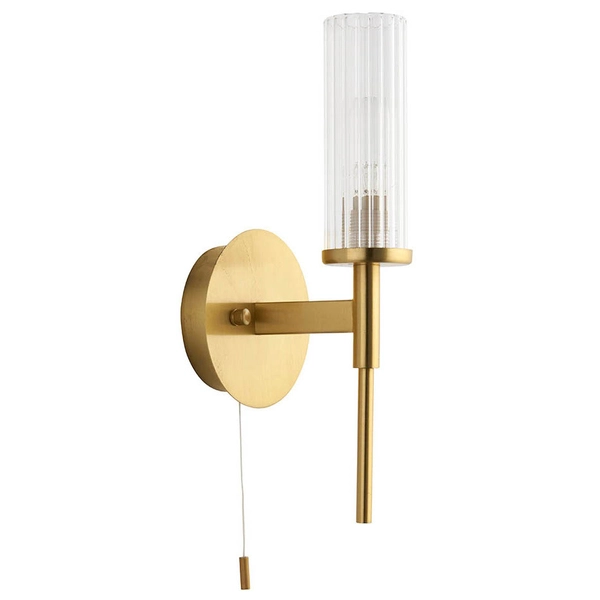 Lampa ścienna z włącznikiem Talo 96163 tuba metal mosiądz