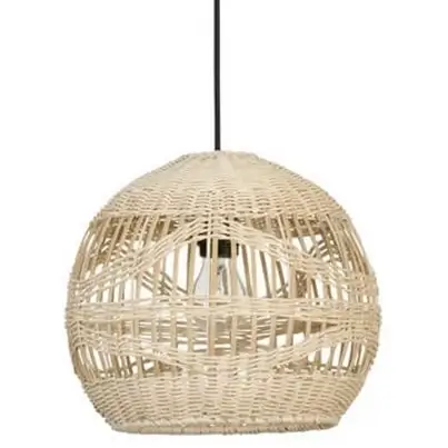 Rattanowa lampa wisząca REYNOSA LE42945 kulista beżowa czarna outlet