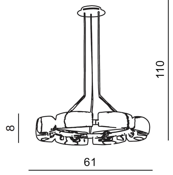 Wisząca lampa nowoczesna Fiona do jadalni biała chrom