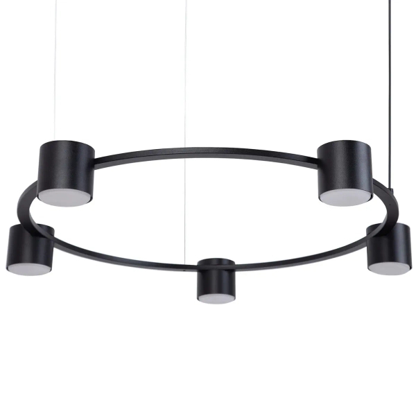 Loftowa wisząca lampa Kodo 5 41335 pierścień tubki zwis czarny