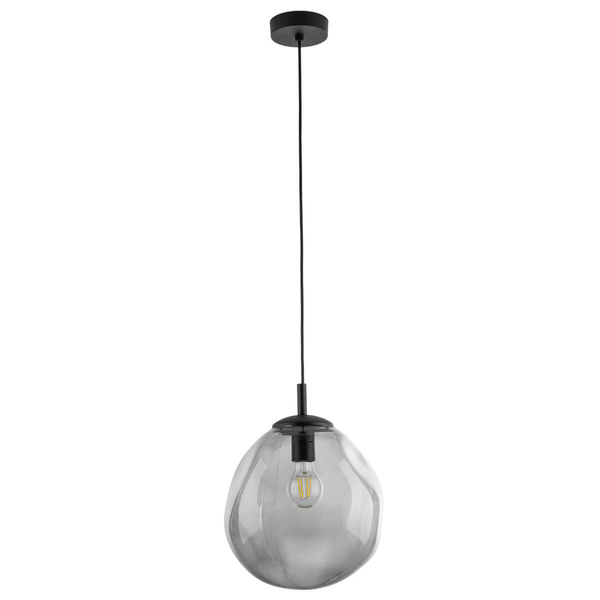 Zwisająca lampa nad wyspę Sol 10084 bańka przydymiona czarna
