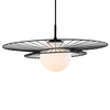 LAMPA wisząca ALISON MDM-4001/1 BK Italux druciana OPRAWA szklana kula ball ZWIS loft czarny biały