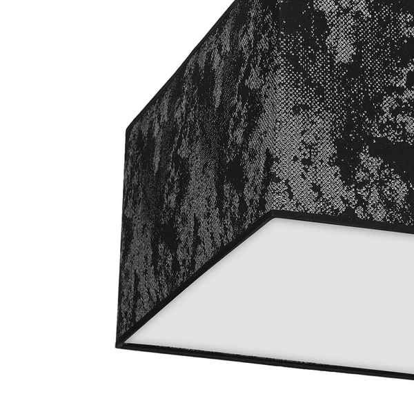 Kwadratowa lampa sufitowa Satino do pokoju czarna srebrna