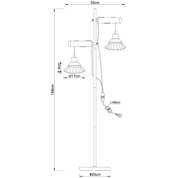 Lampa podłogowa JOWITA 54050-2S stojąca kopuły białe