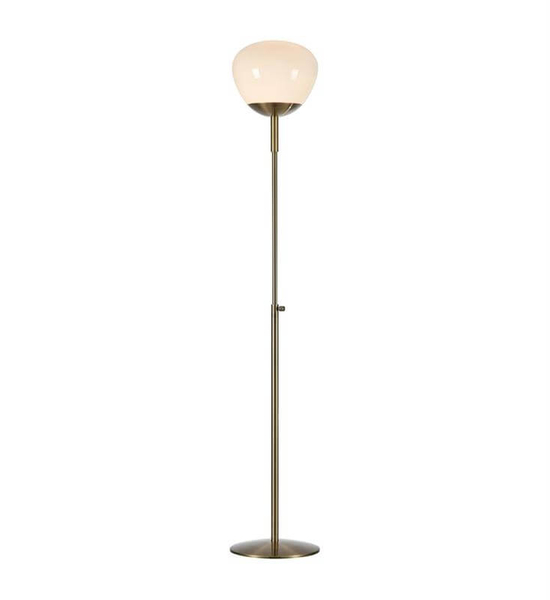 Podłogowa lampa salonowa Rise do salonu metalowa biała złota