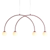 Skandynawska lampa wisząca UNA 1116L15_S kulista szklana czerwona