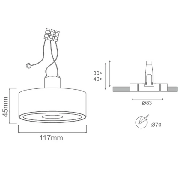Wpuszczana LAMPA sufitowa Neo Slim Nero KG + Ufo Cromo Orlicki Design podtynkowa OPRAWA metalowa okrągła czarna chrom