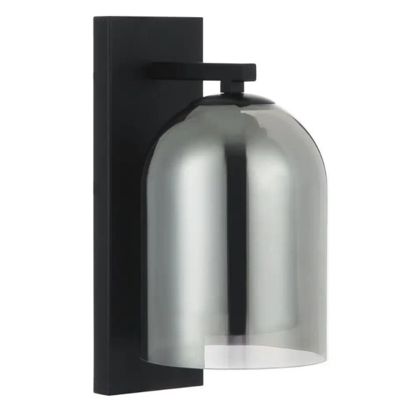 Nocna lampa ścienna Elaris LP-8103/1W SM szklana tuba przydymiona czarny