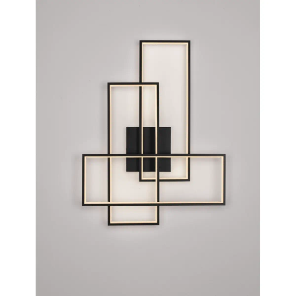 Metalowa lampa ścienna do salonu DENVERA LE45478 LED 48W 3200K frame czarna