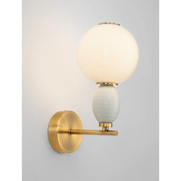 Kinkiet ścienny do salonu LAVERZO LE45229 LED 6W 3000K kulisty beżowy złoty