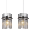 Wisząc lampa nad stół GORLEY 15698-4H szklana loft czarna przydymiona