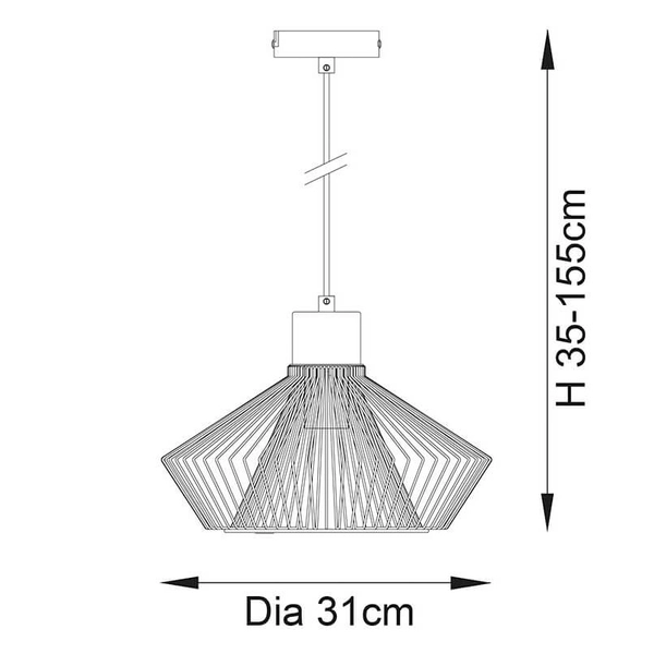 Druciana wisząca lampa Kimberley 72813 do salonu miedziana