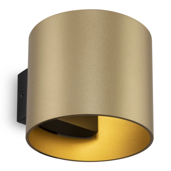 Lampa ścienna tuba Rond C066WL-01MG Maytoni okrągła do salonu złota