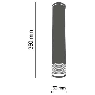 Sufitowa lampa EIDO 0337 downlight metalowa tuba okrągła patyna czarna