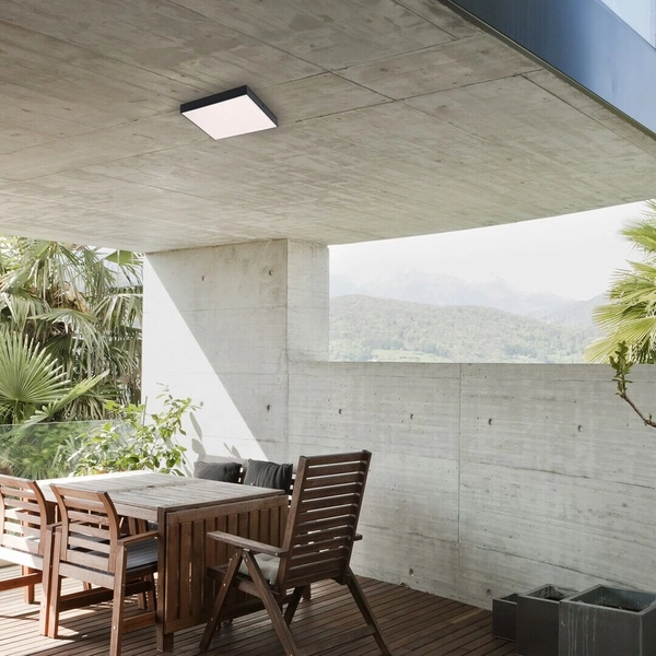 Plafoniera LAMPA łazienkowa TARTU 7900 Rabalux kwadratowa OPRAWA plafon LED 24W 2800K - 6000K sufitowy metalowy IP44 czarny