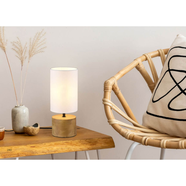 Naturalna lampka nocna Woody R50171930 RL Light tuba drewniana biała