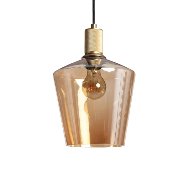 Lampa wisząca ze szkła Incanto ABR-LWS-A-INC nad stół bursztynowa