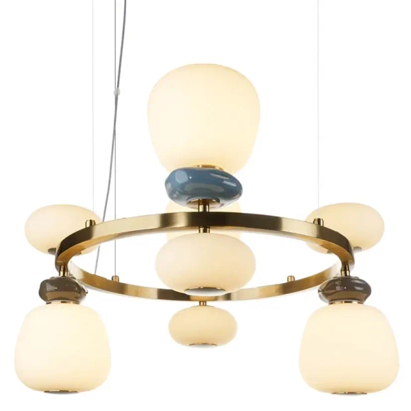 Ceramiczny żyrandol molekułowy Evans PND-94981-4B-GD LED 33W 3000K ring złoty