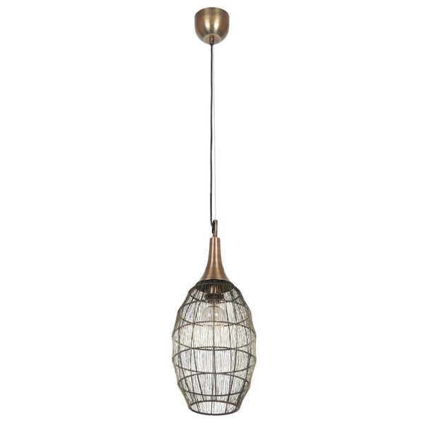 Zawieszana lampa SORAYA 365420104 Trio druciak metalowa czarny złoty