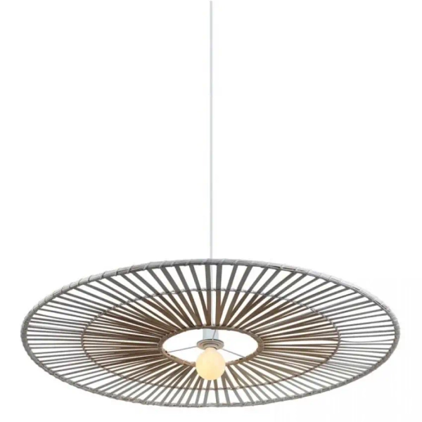Ekologiczna wisząca lampa 19106 do jadalni bambusowa biały